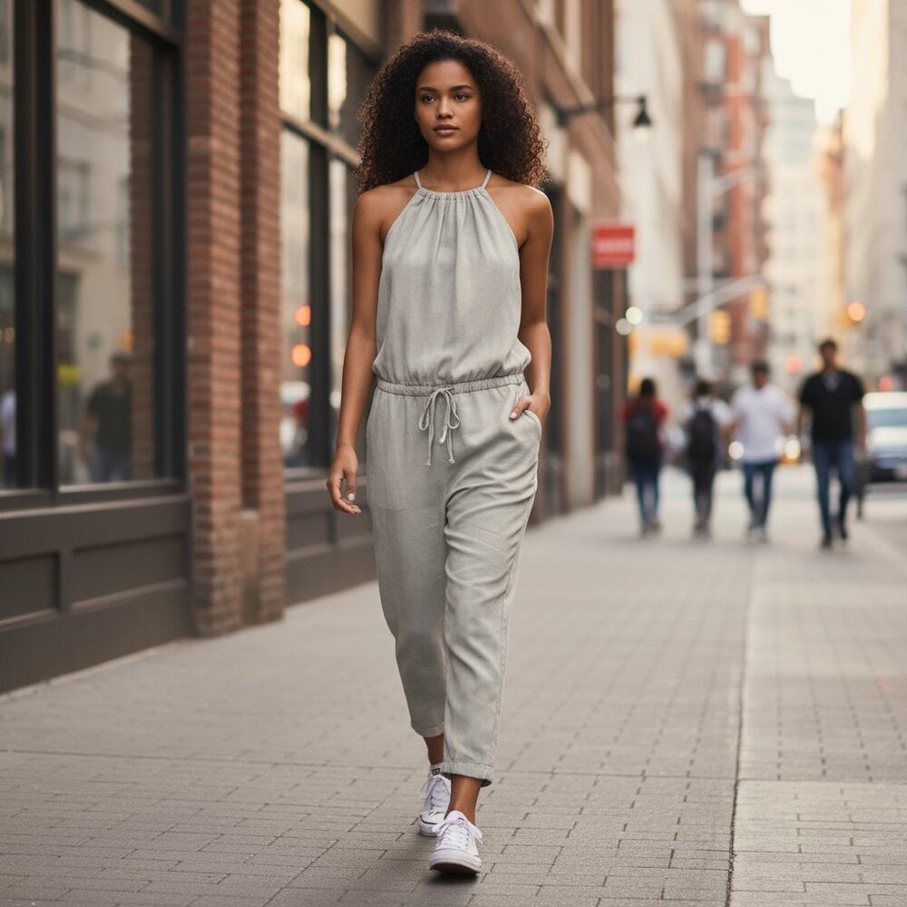 Cloth & Stone Jumpsuit Gray Tie Dye Small